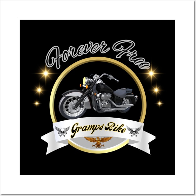 Grandpa Biker Motorcyle Wall Art by Spacetrap